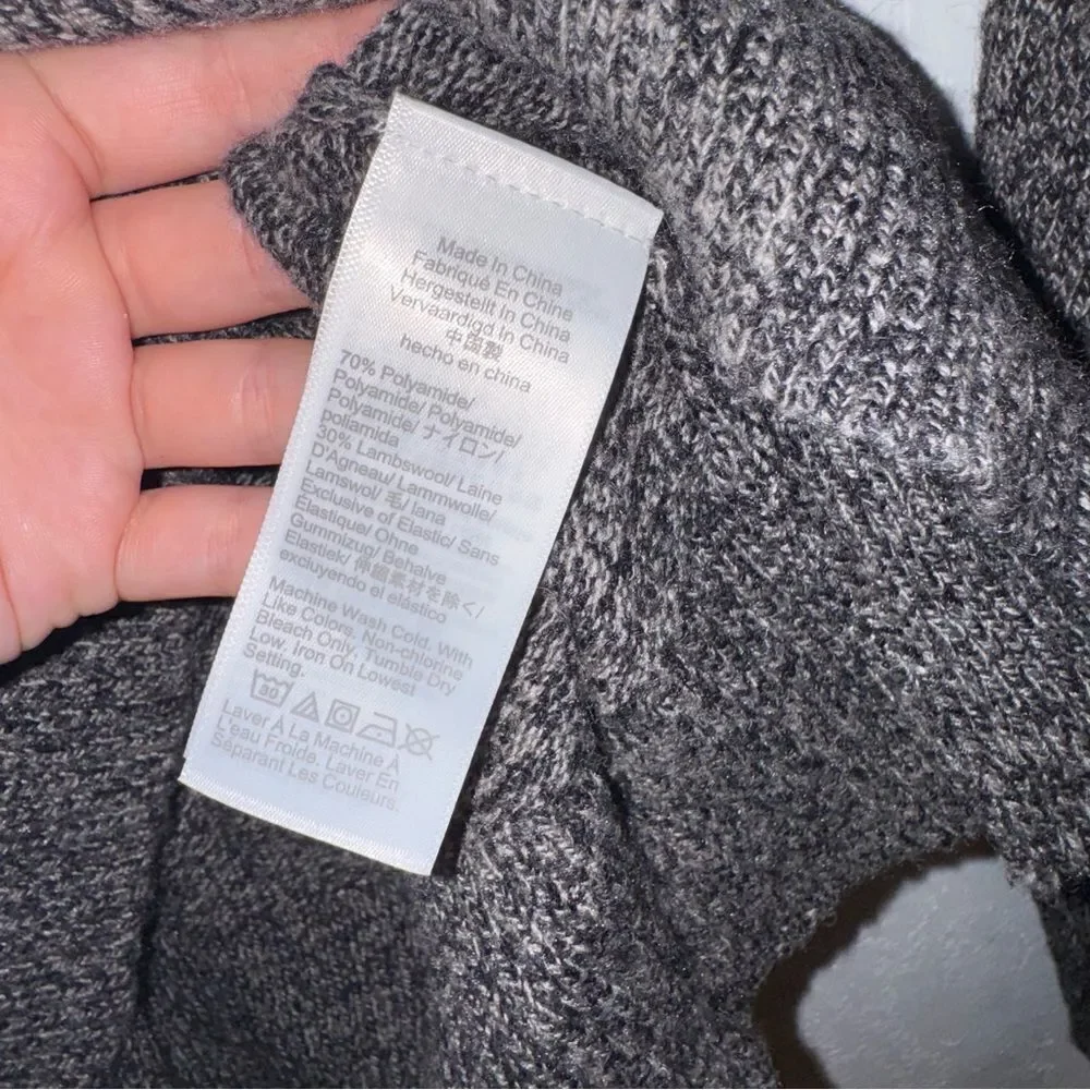 J. Crew Lambswool Blend Charcoal Crewneck Sweater